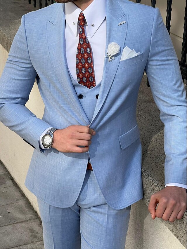 Three-Piece Men's Wedding Suit In Tailored Fit With Single Breast And Two Buttons