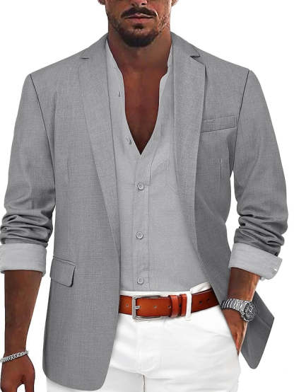 Single-Button Casual Jacket For Men With A Tailored Fit