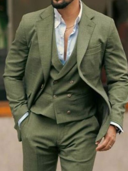 Two-Piece Wedding Suit For Men In Tailored Fit With Single Breasted Two-Button Design