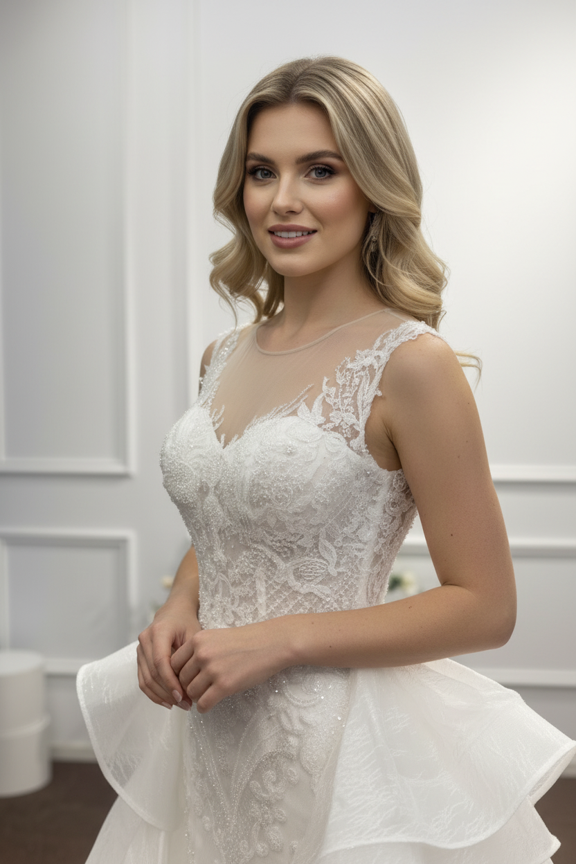 Luxurious Mermaid Wedding Dress with Oversized Bow and Cathedral Train