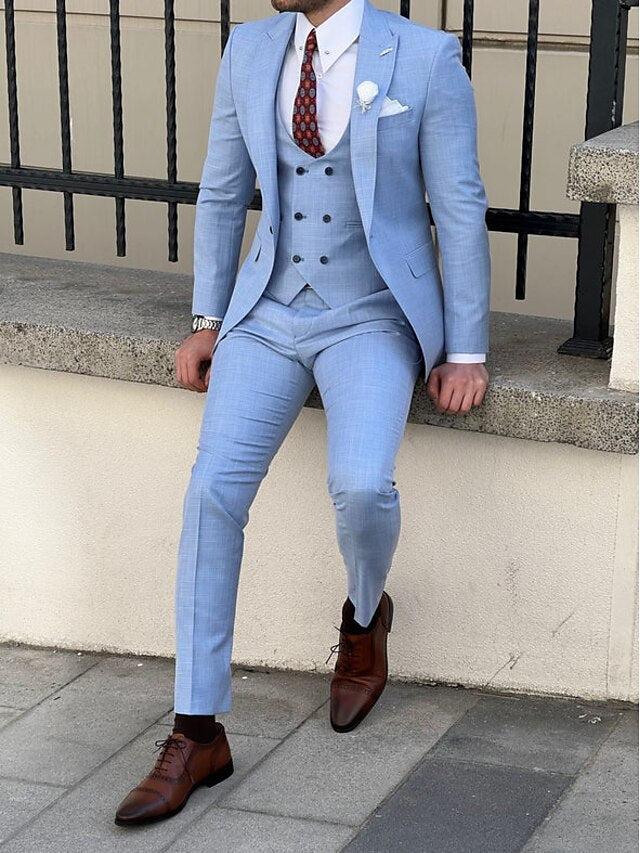 Three-Piece Men's Wedding Suit In Tailored Fit With Single Breast And Two Buttons