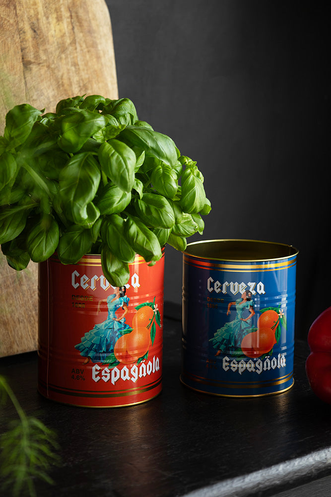 Set Of 2 Flamenco & Orange Kitchen Storage Tins