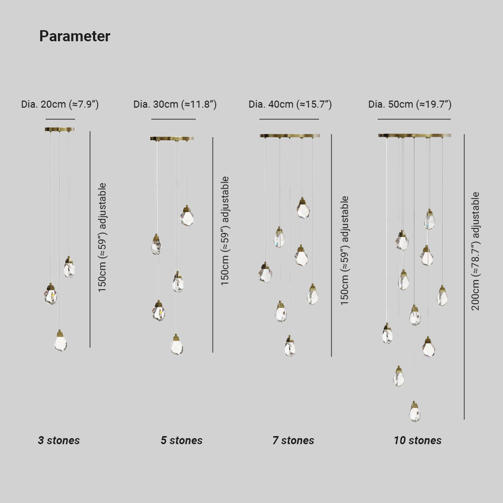 Masonry Faceted Crystal Prisms Chandelier-Vancei