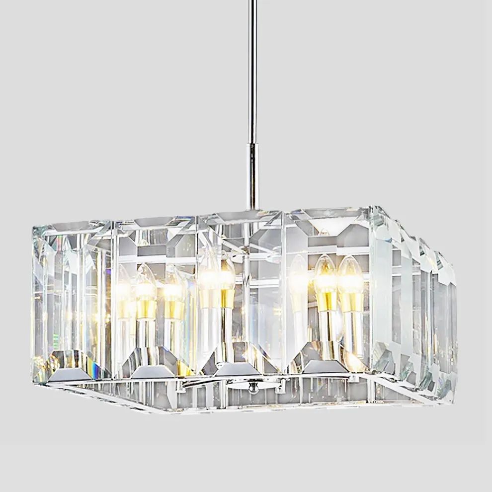 Hewson Multicurve Crystal Square Chandelier 24"-Vancei