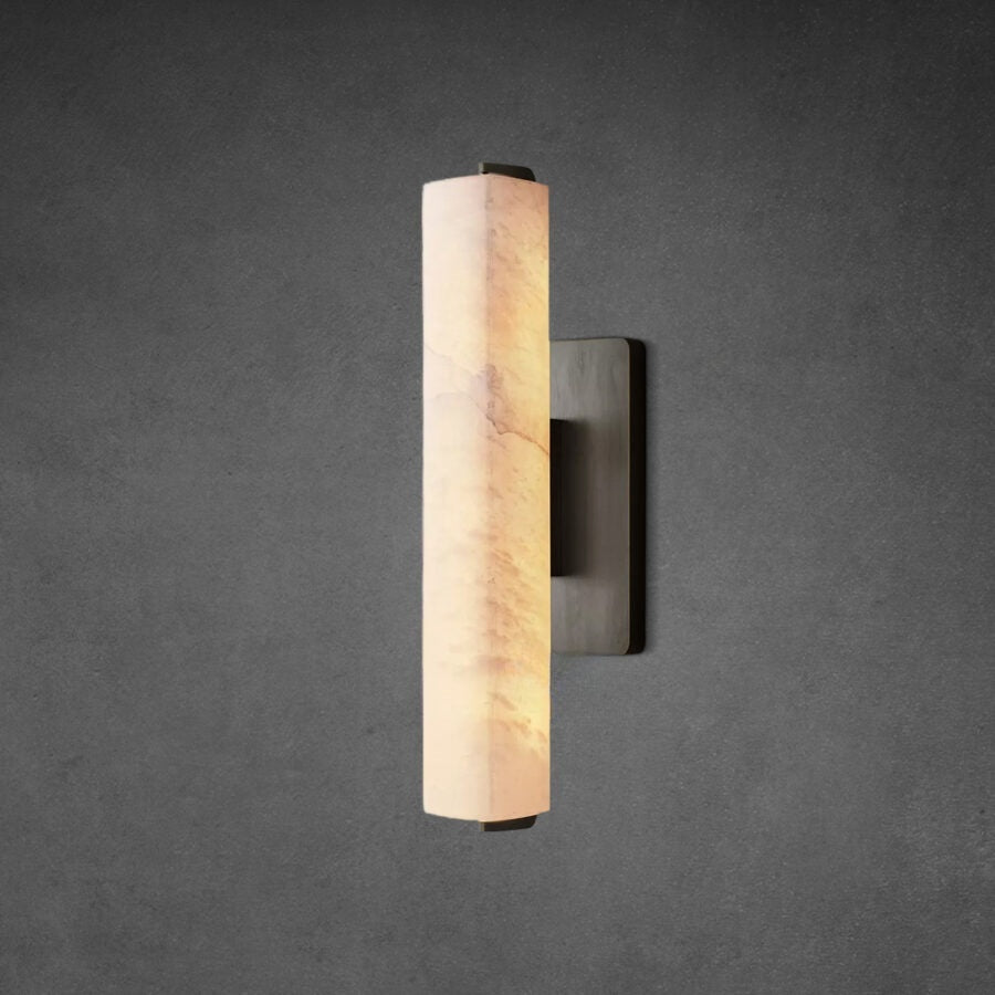 Auduban Alabaster Single Sconce-Vancei