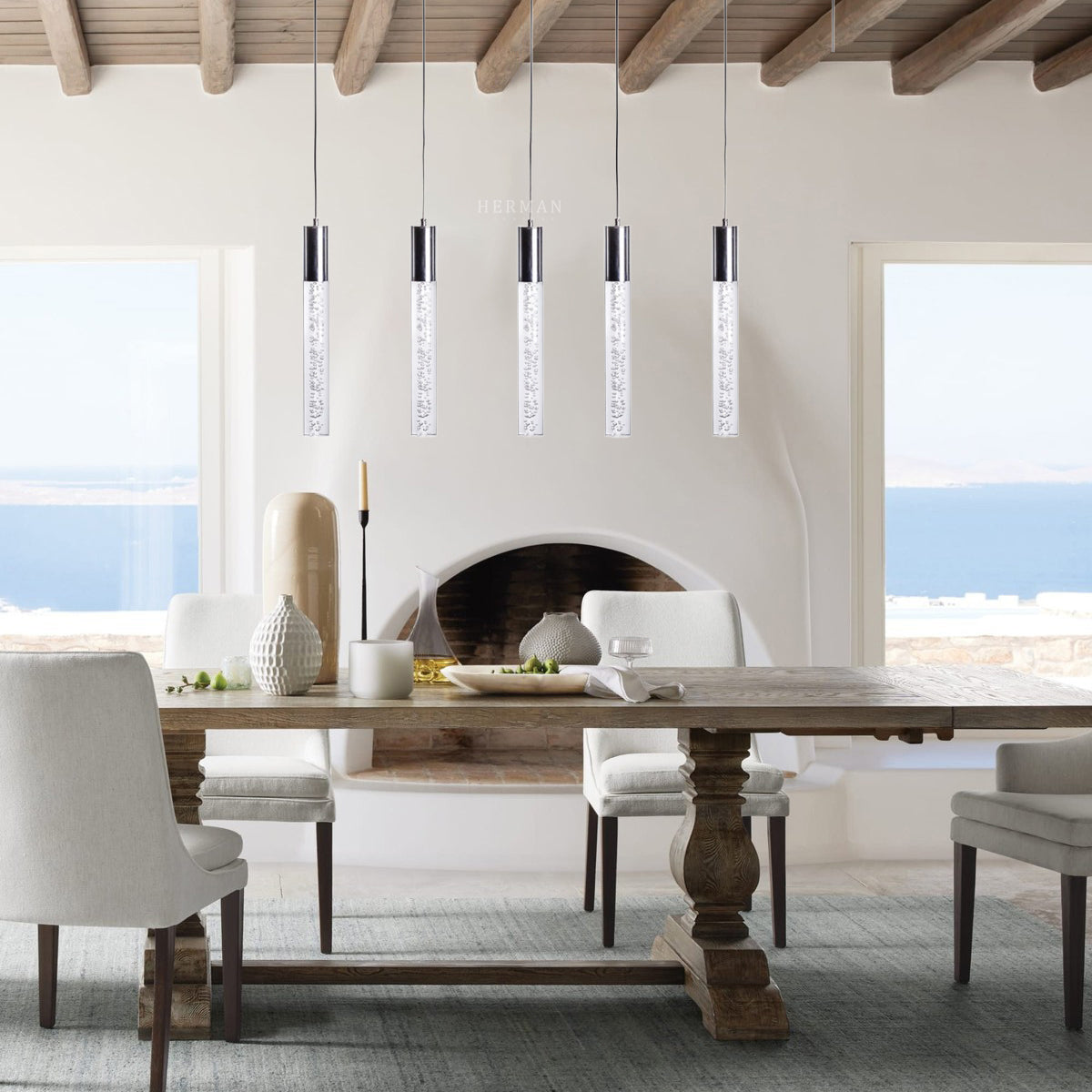 Sparkling Night Cylinder Chandelier // 5 Light