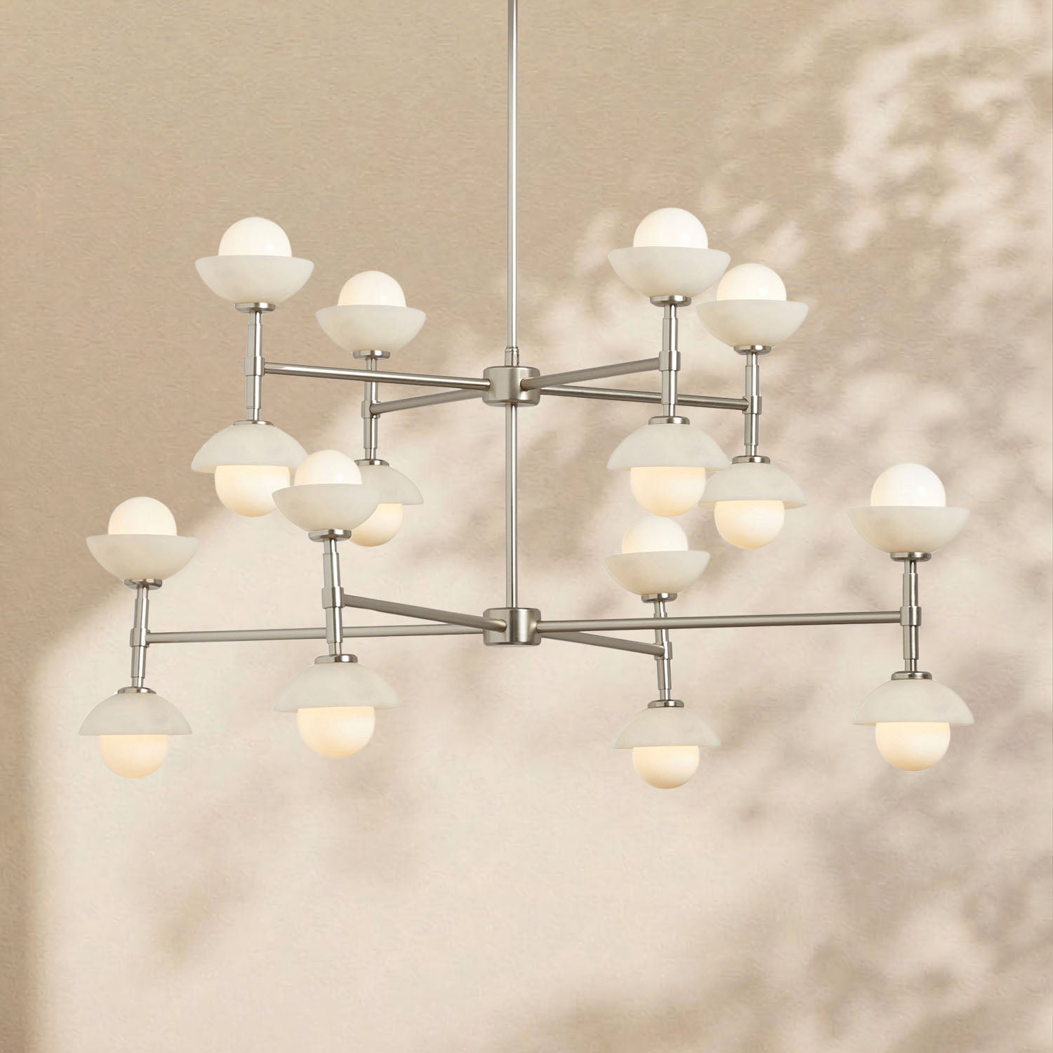 Glowen Alabaster Double Tier Chandelier