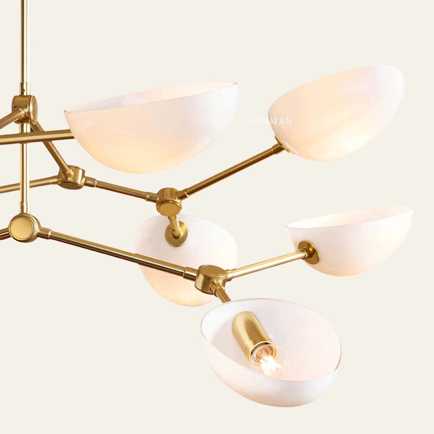 Argus glass Double Tier Chandelier 45" Width