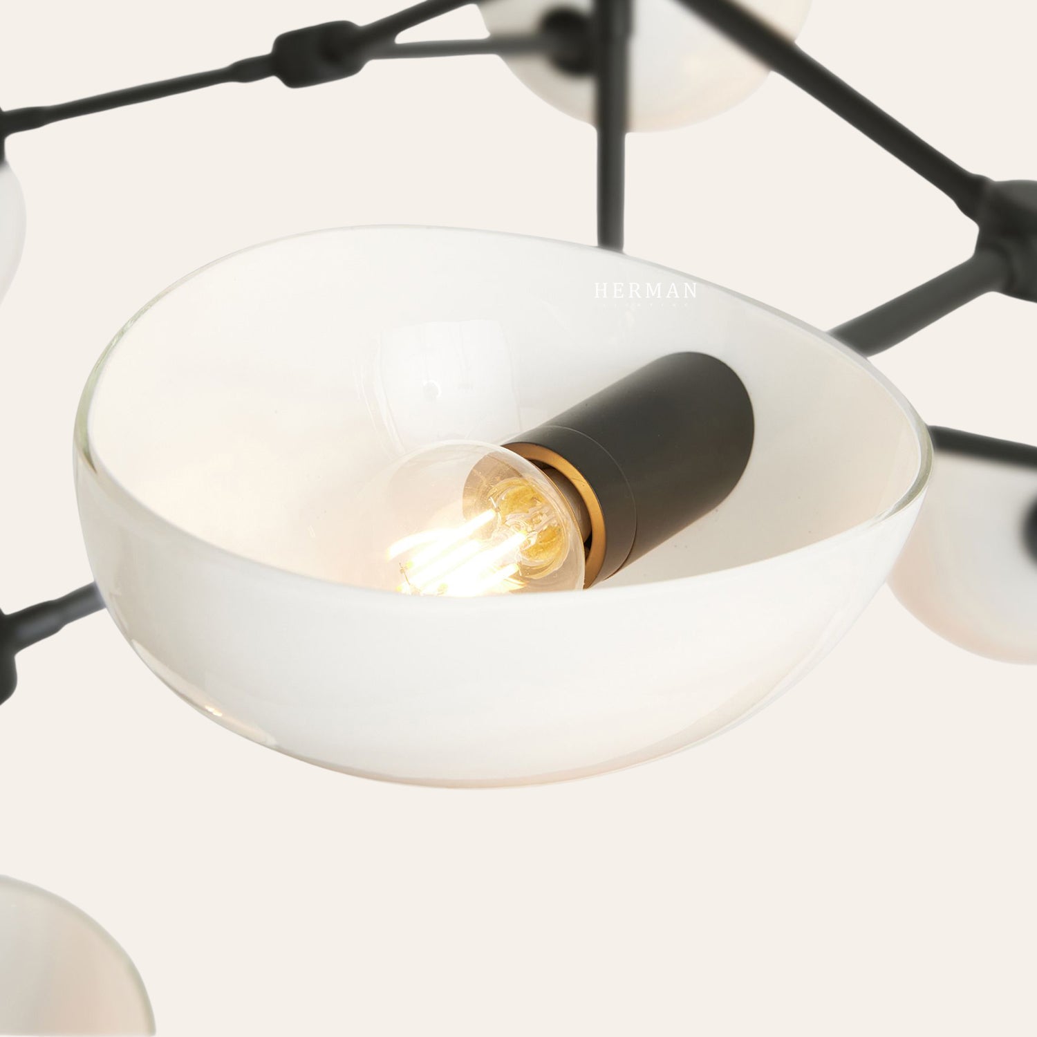 Argus glass Double Tier Chandelier 45" Width