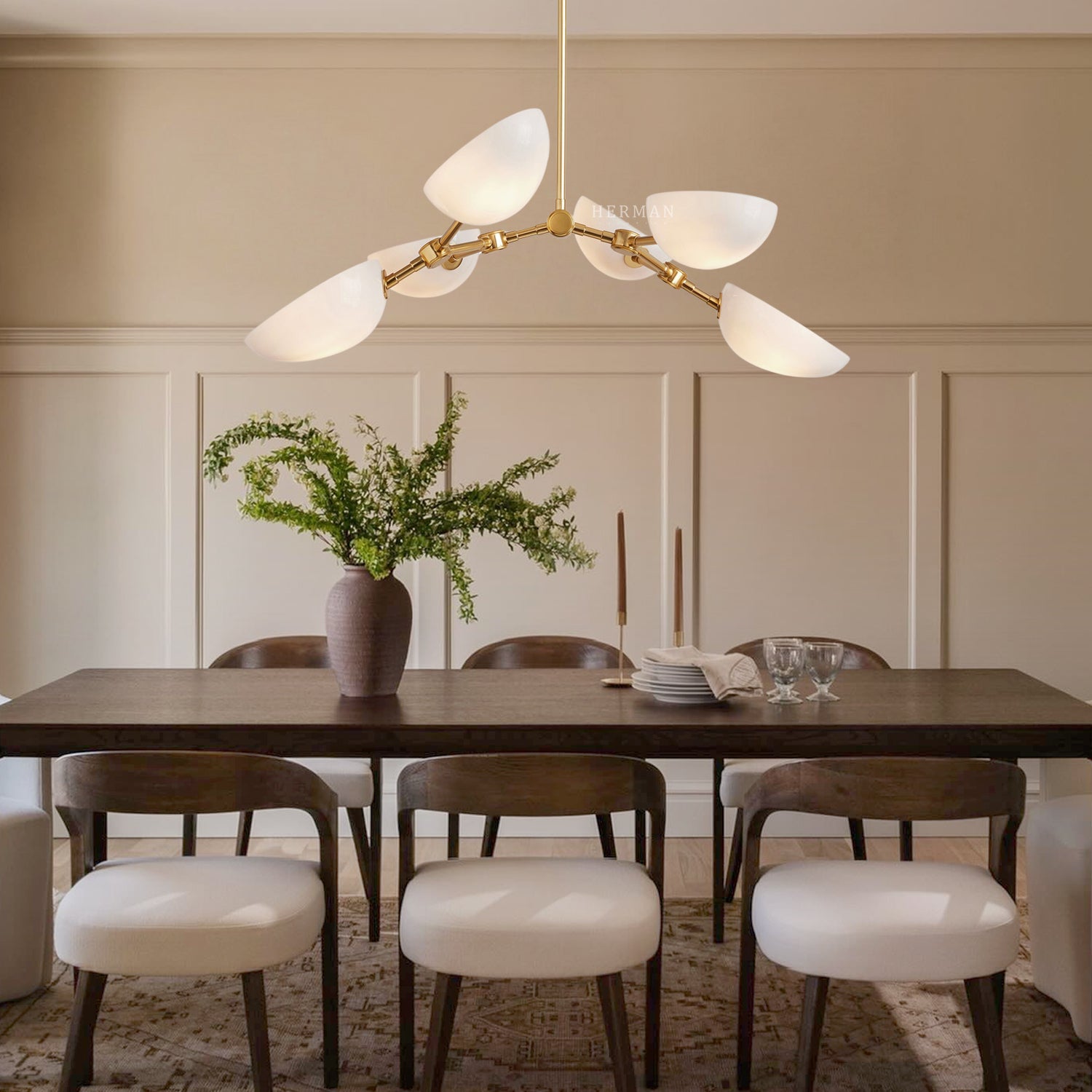 Argus Glass Chandelier 32" Width