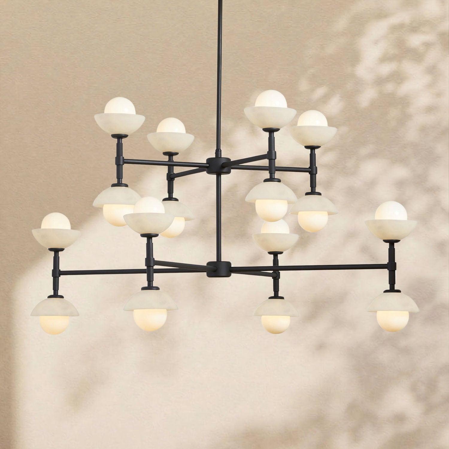 Glowen Alabaster Double Tier Chandelier