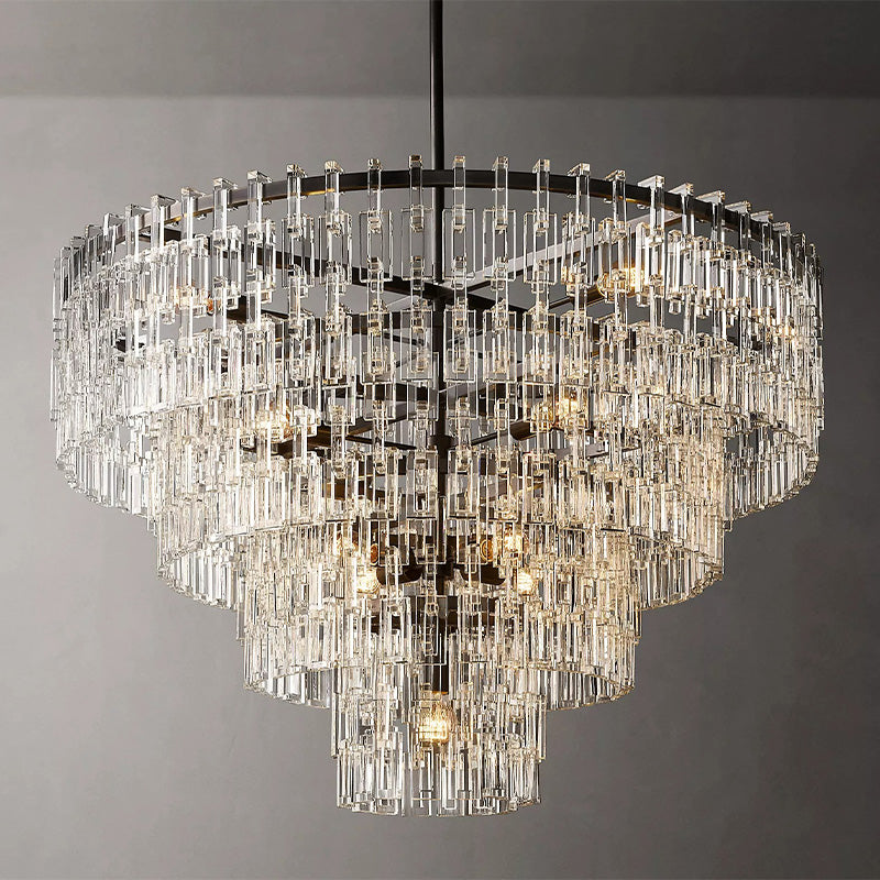 Mia 4 Tier Crystal Round Chandelier 48"-Vancei