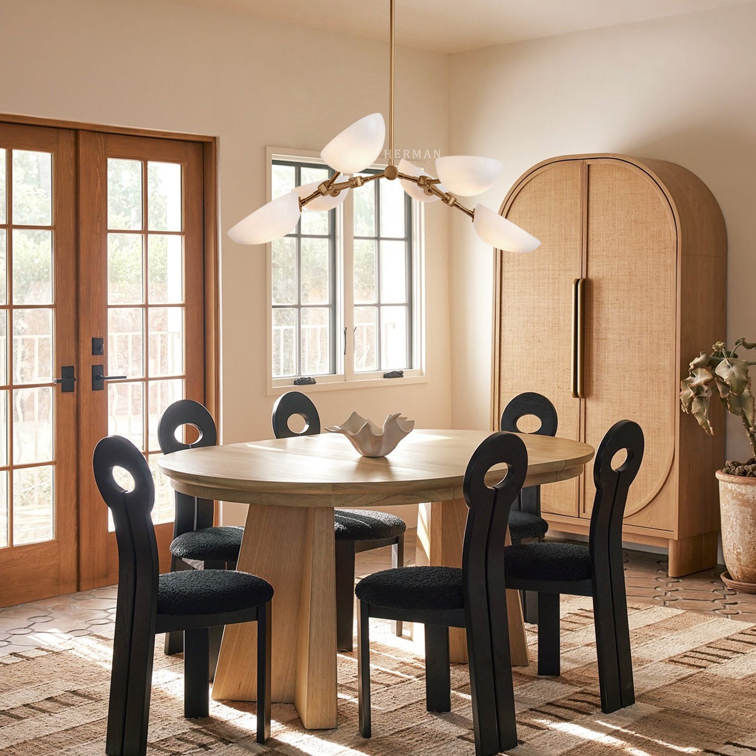 Argus Glass Chandelier 32" Width