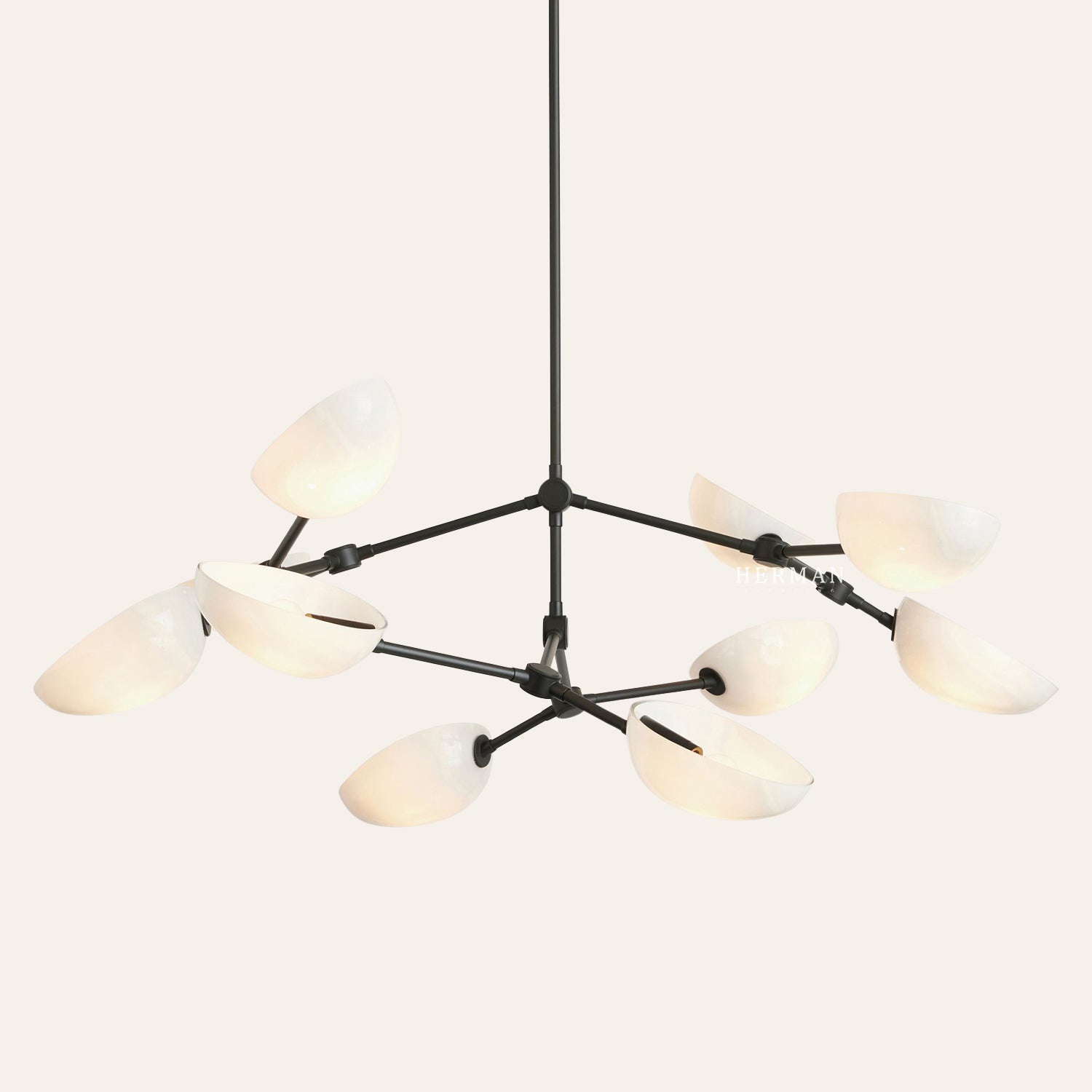 Argus glass Double Tier Chandelier 45" Width