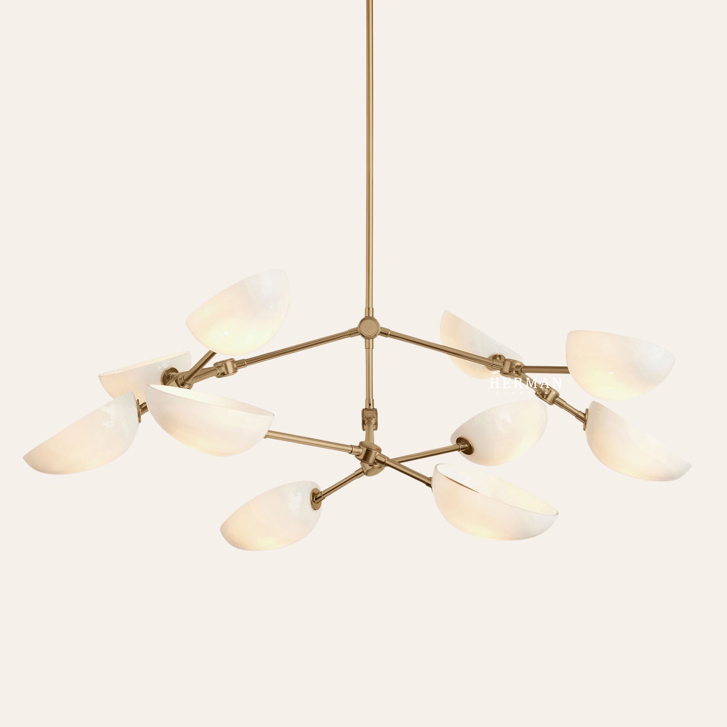 Argus glass Double Tier Chandelier 45" Width