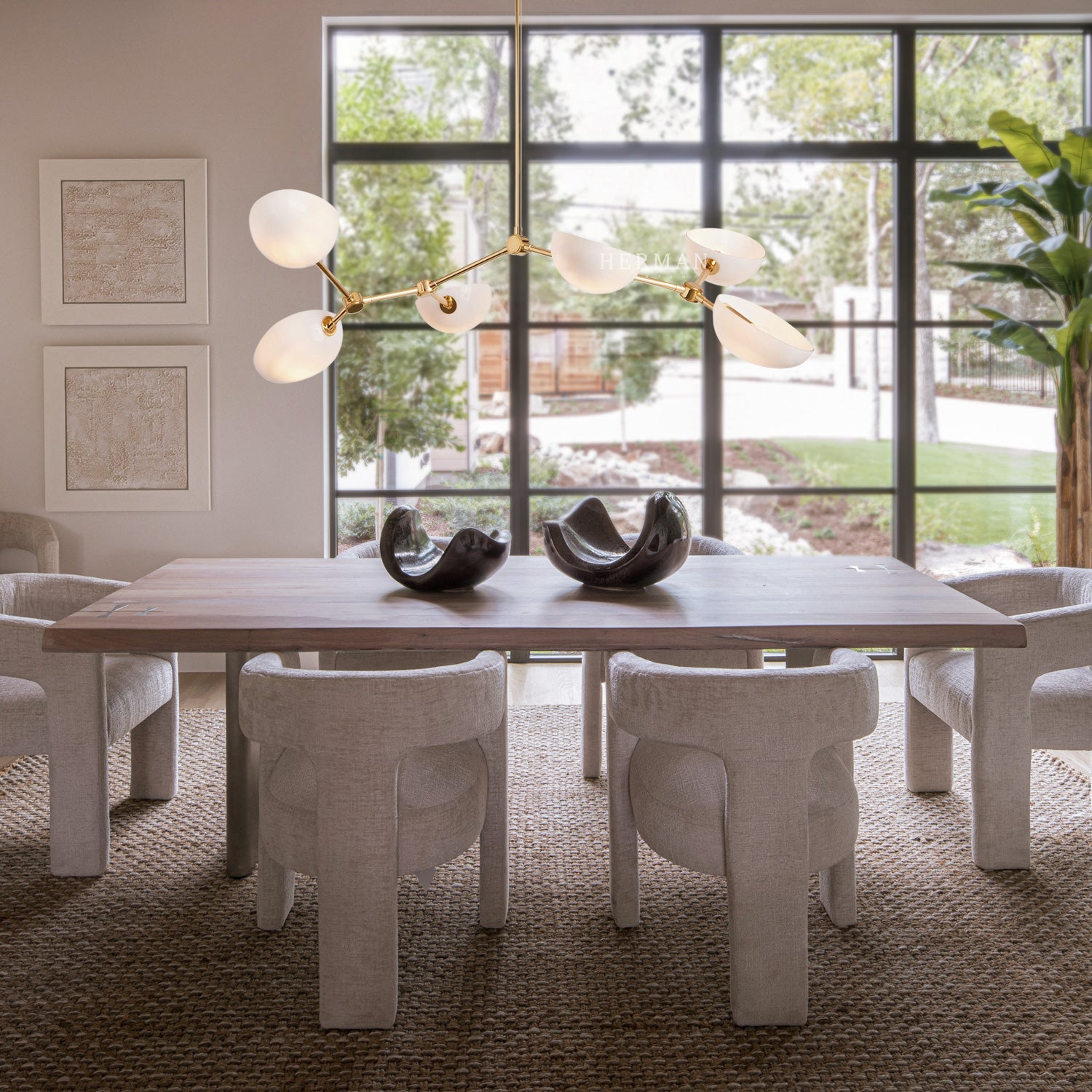 Argus Glass Chandelier 45" Width