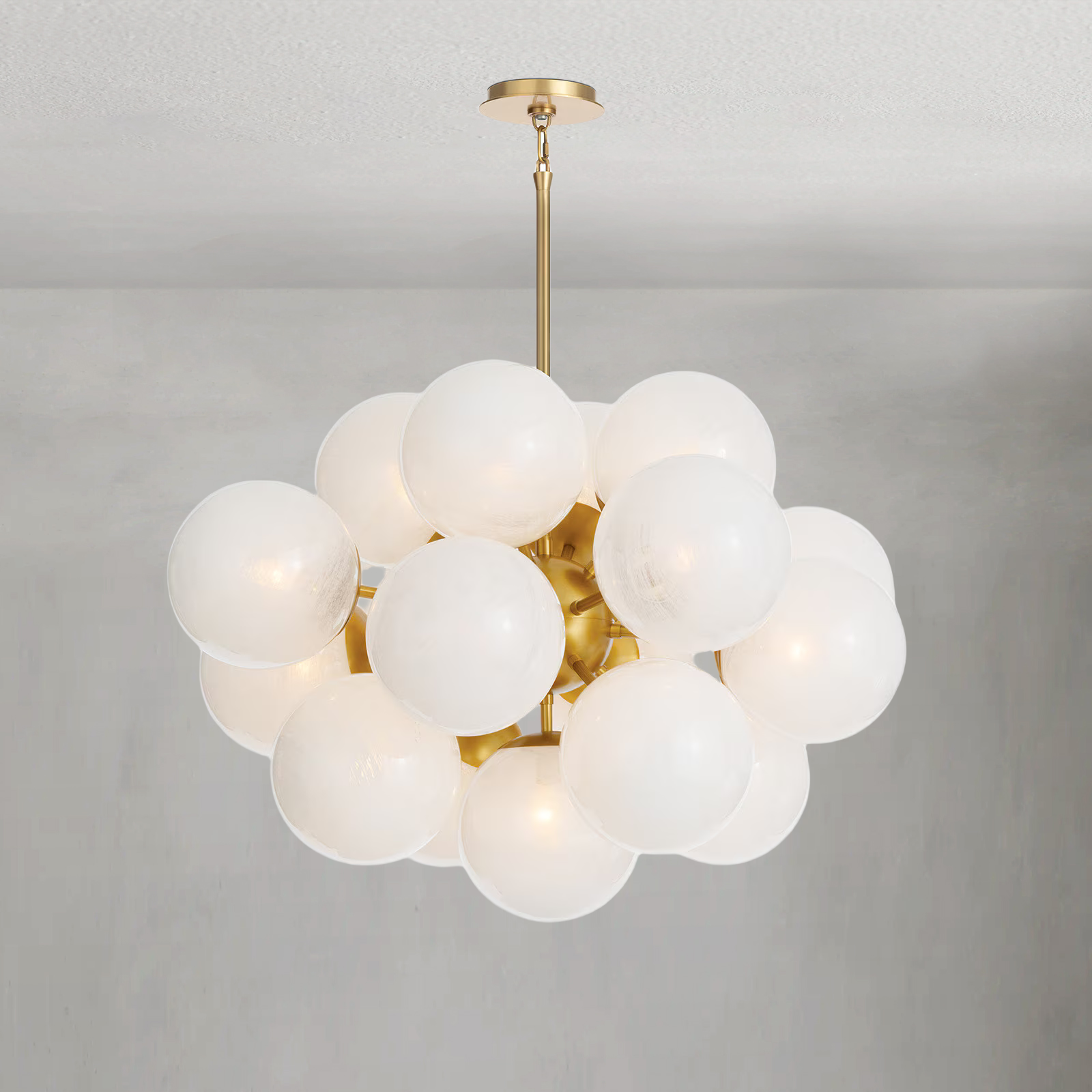 Mandoza Brass Glass Chandelier-Vancei