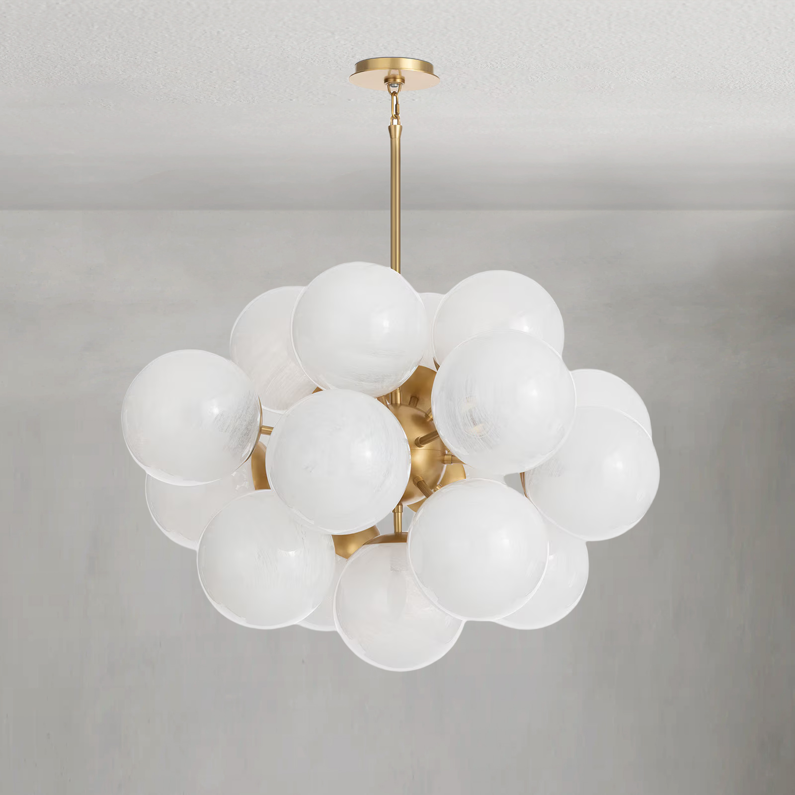 Mandoza Brass Glass Chandelier-Vancei