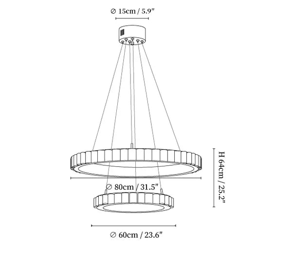 Avalon Alabaster 2 Layer Chandelier