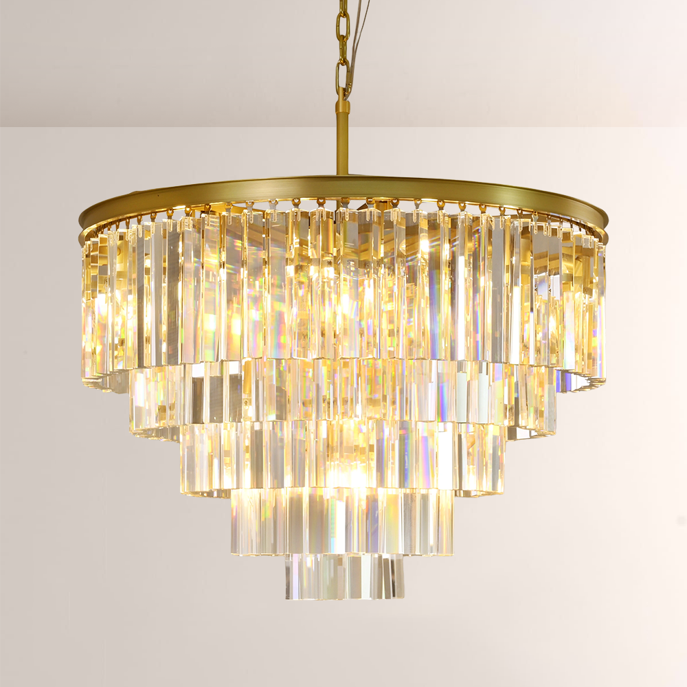 Kelly 5-Layer Crystal Round Chandelier 32"-Vancei