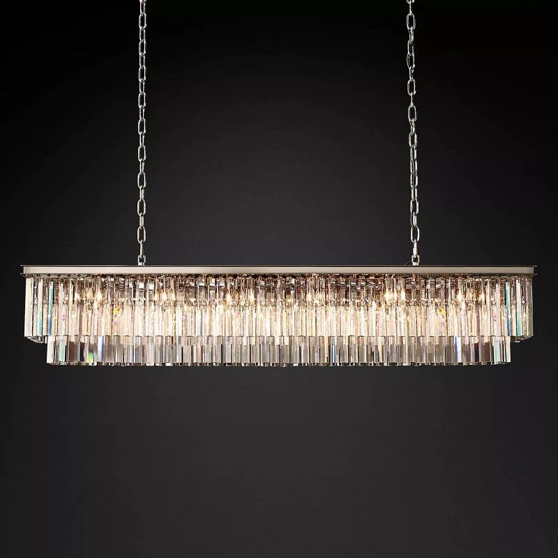 Kelly  Rectangular Crystal Chandelier 72"-Vancei