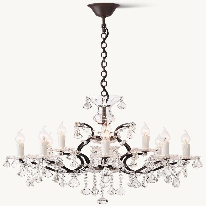 19TH C. Rococo Crystal Outdoor Chandelier 28”-Vancei