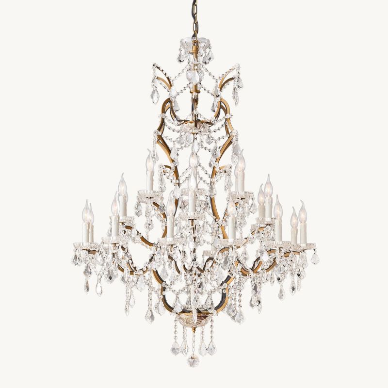19TH C. Rococo Crystal Outdoor Chandelier 40”-Vancei