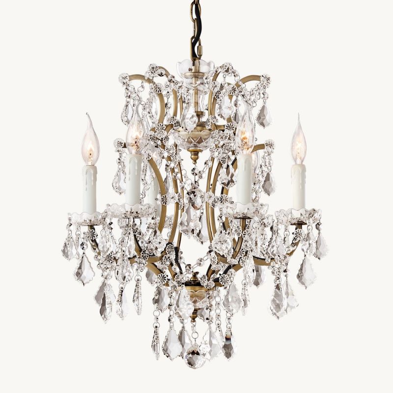 19TH C. Rococo Crystal Outdoor Chandelier 18”-Vancei