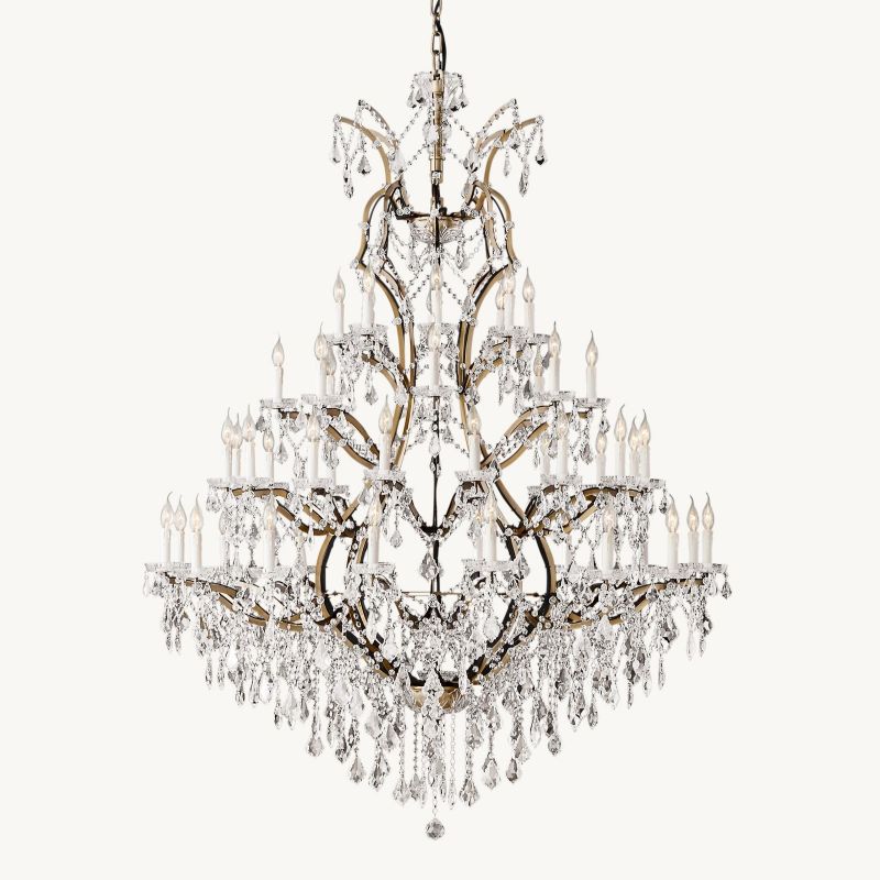 19TH C. Rococo Crystal Outdoor Chandelier 60”-Vancei