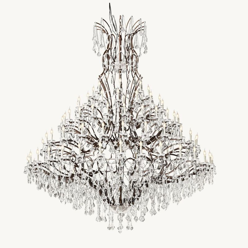 19TH C. Rococo Crystal Outdoor Chandelier 101”-Vancei