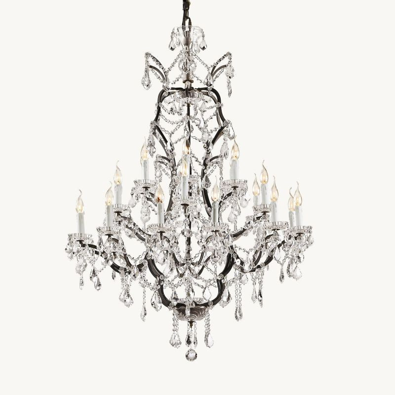 19TH C. Rococo Crystal Outdoor Chandelier 40”-Vancei