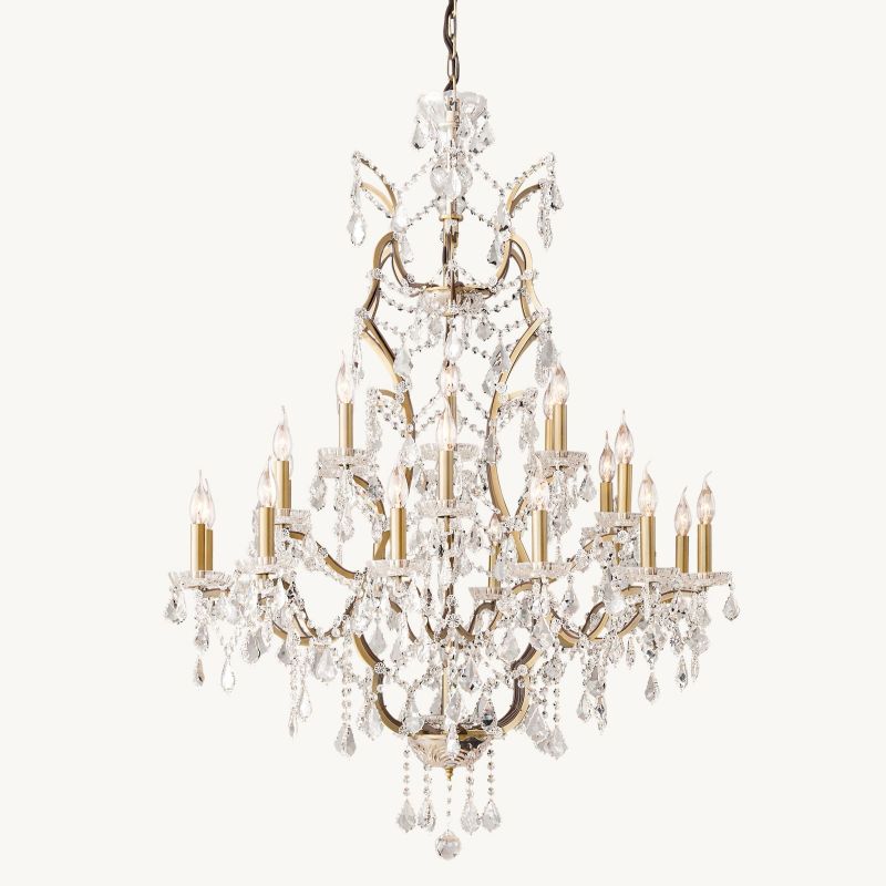 19TH C. Rococo Crystal Outdoor Chandelier 40”-Vancei