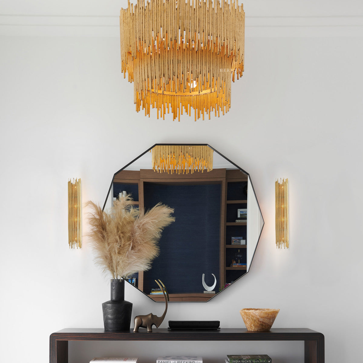 Althely Brass 8 Lights  2-Tier Chandelier