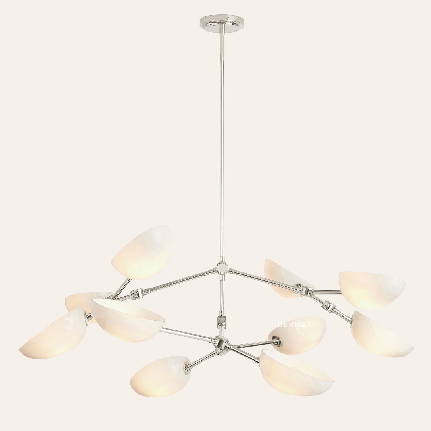 Argus glass Double Tier Chandelier 45" Width