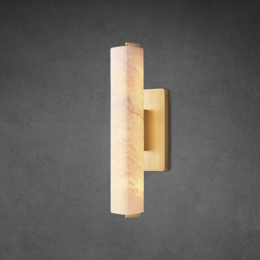 Auduban Alabaster Single Sconce-Vancei
