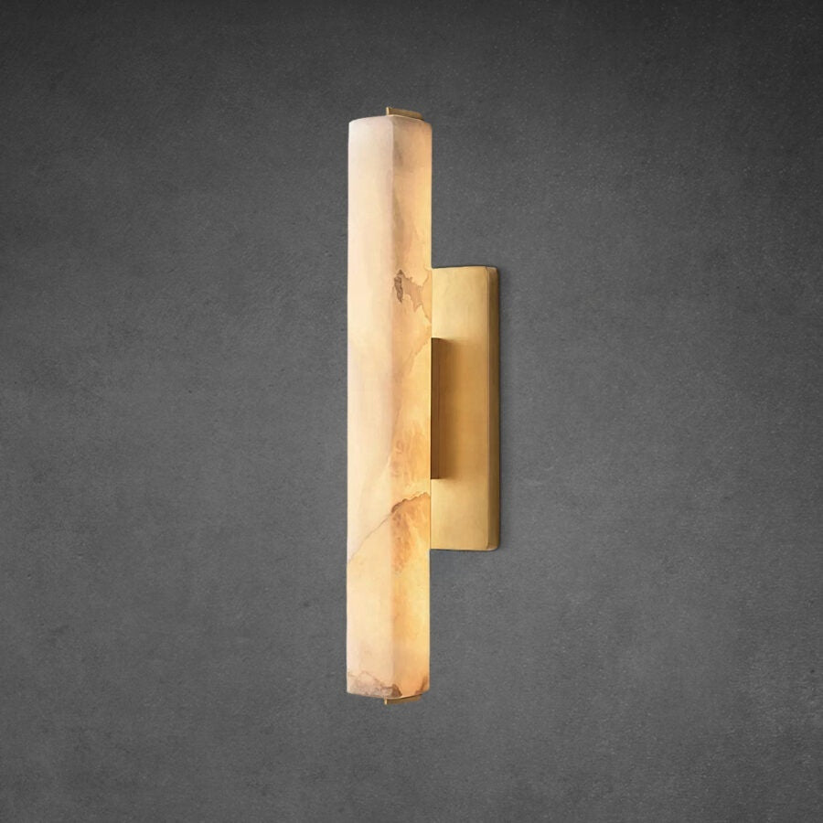 Auduban Alabaster Single Sconce-Vancei