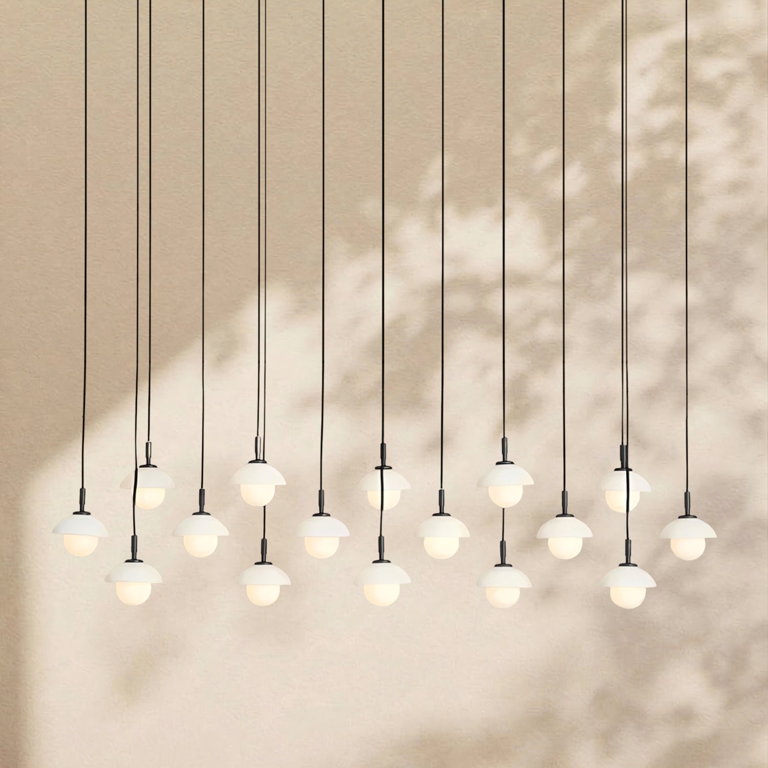 Glowen  Alabaster Rectangular Chandelier 54"