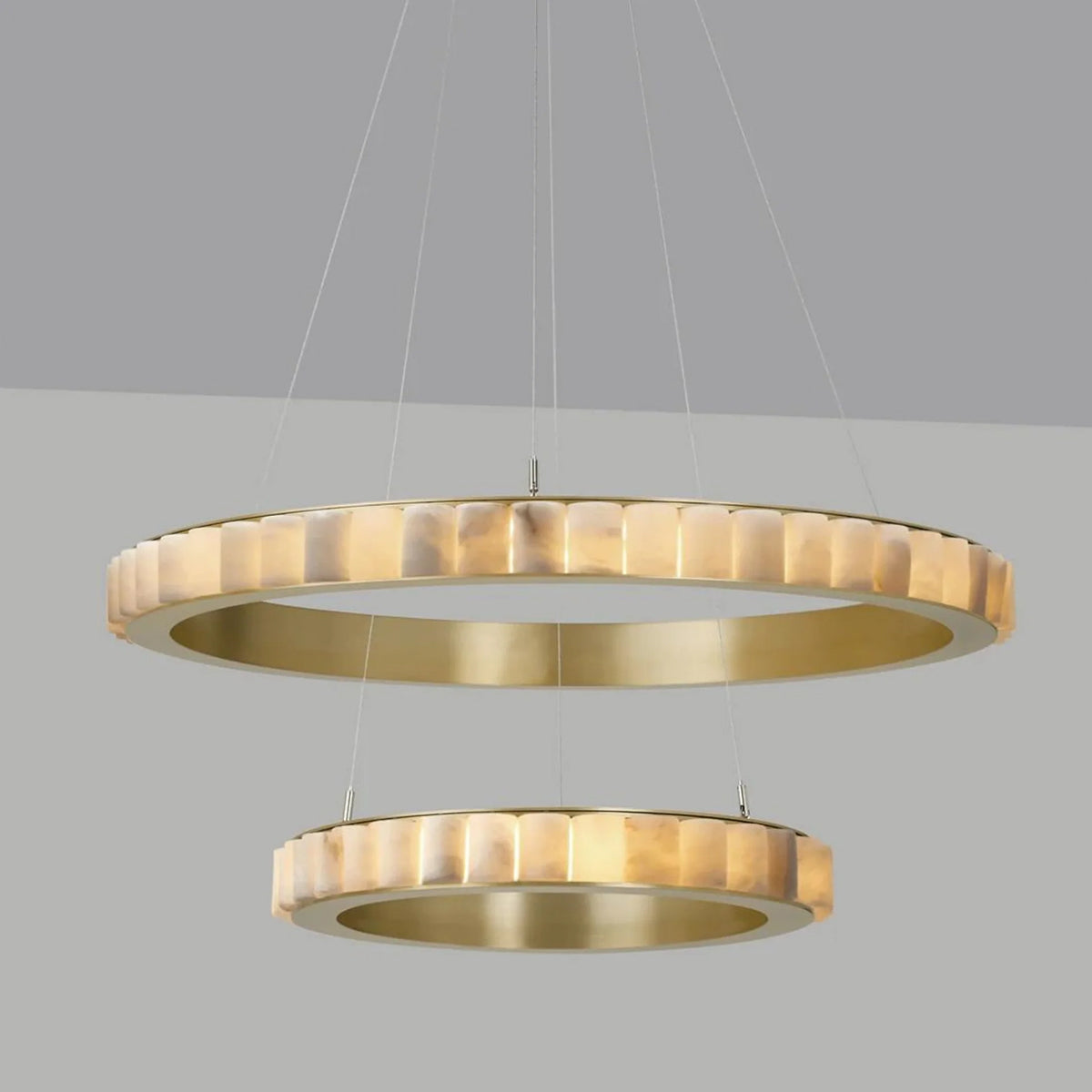 Avalon Alabaster 2 Layer Chandelier