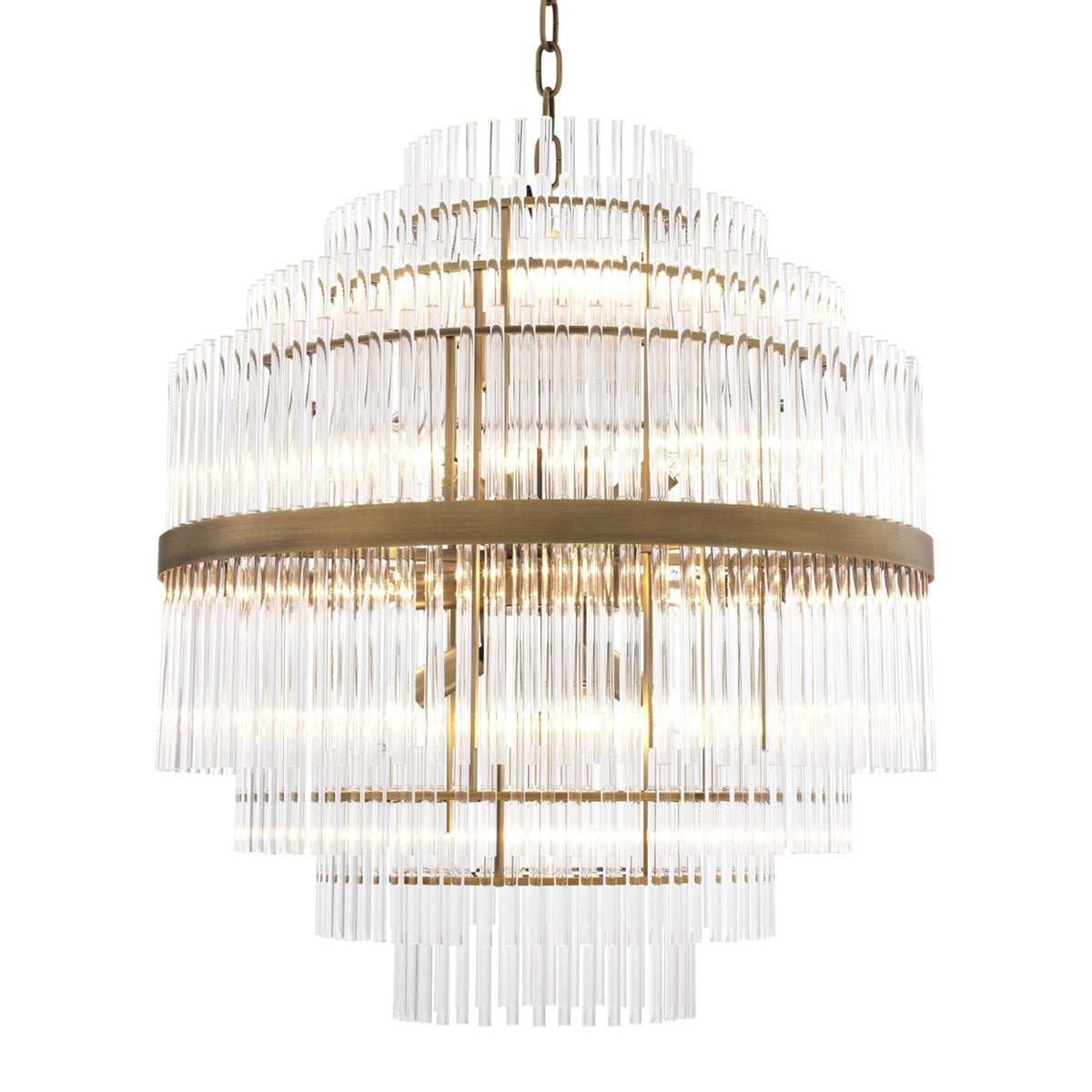 East Modern Brass Glass Chandelier - [Brass]