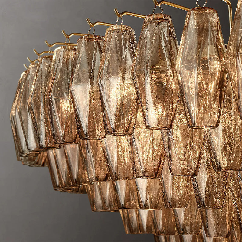 Chiara Clear Glass Tiered Round Chandelier 61"-Vancei