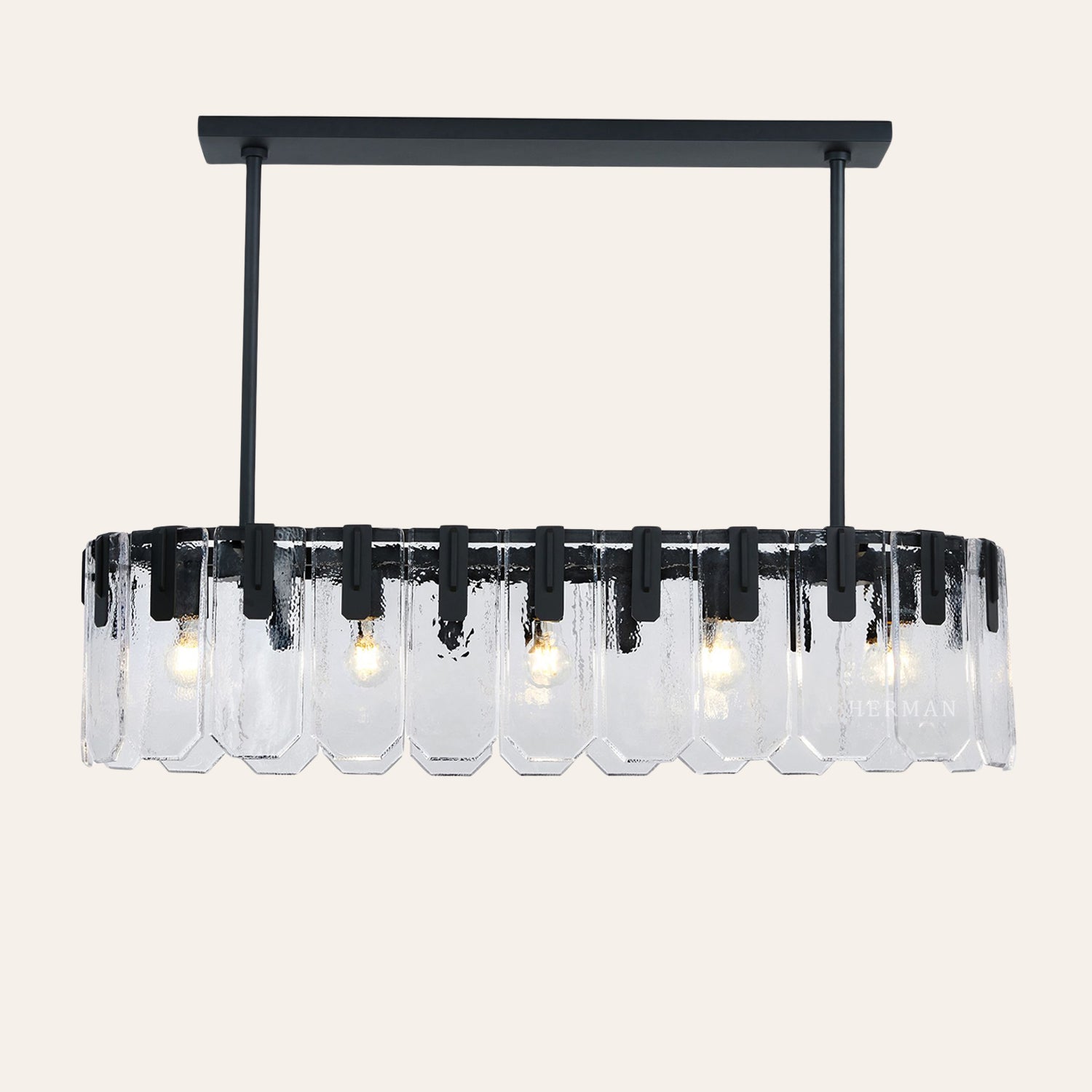 Nadia Glass Linear Chandelier 42" Width