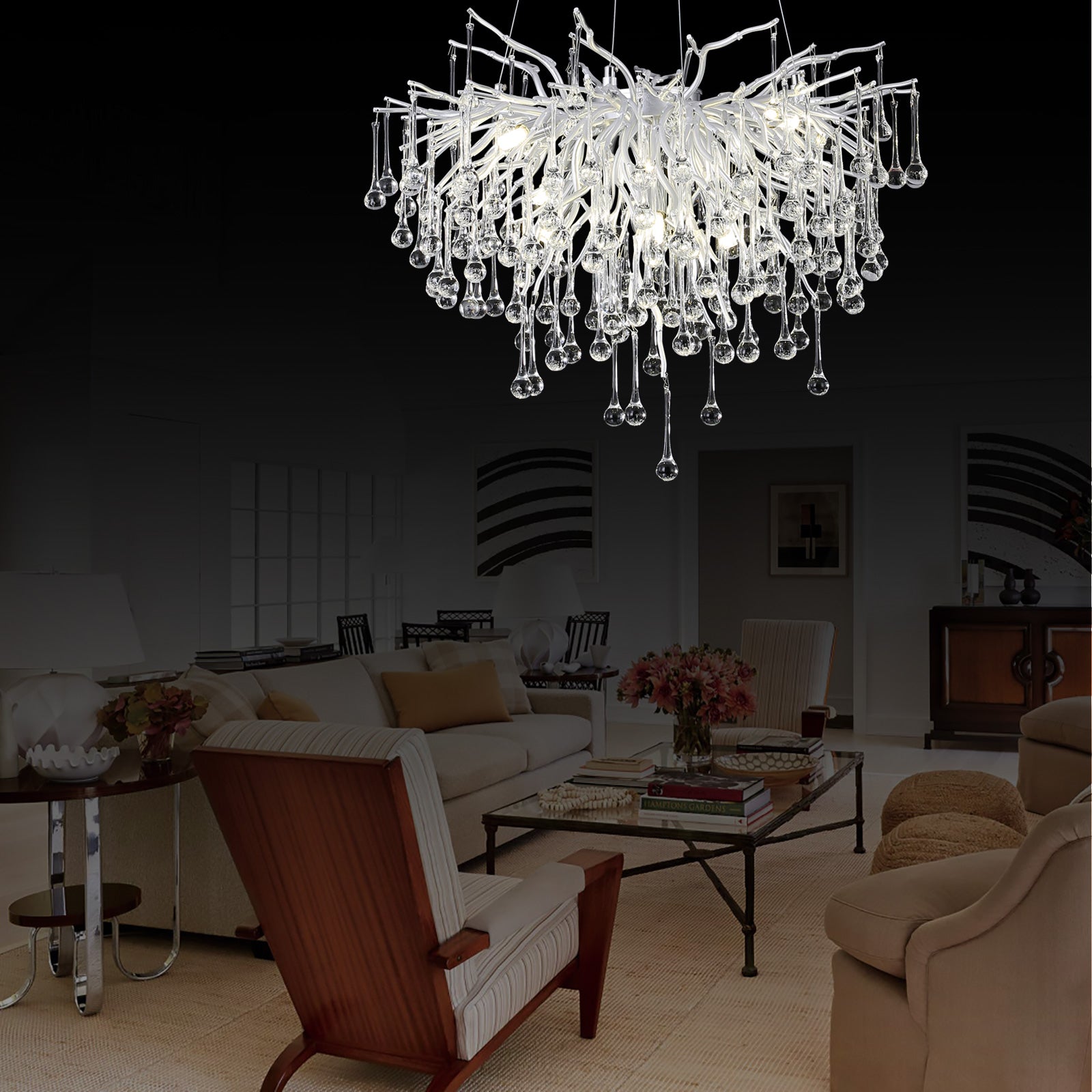 Doris Rain Branch Chandelier Dia 23.5" Silver-Vancei