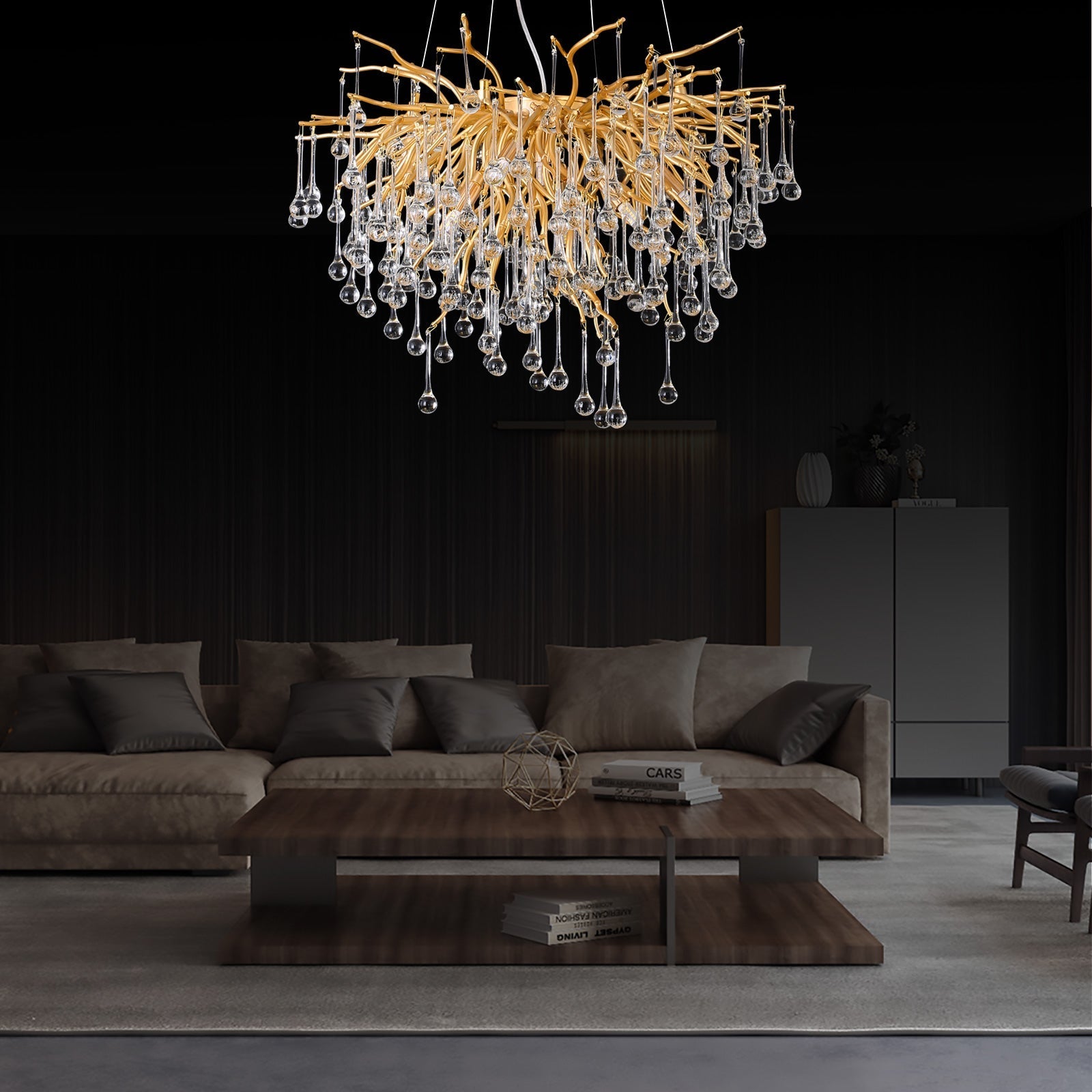 Doris Rain Branch Chandelier 23.5"D Gold-Vancei