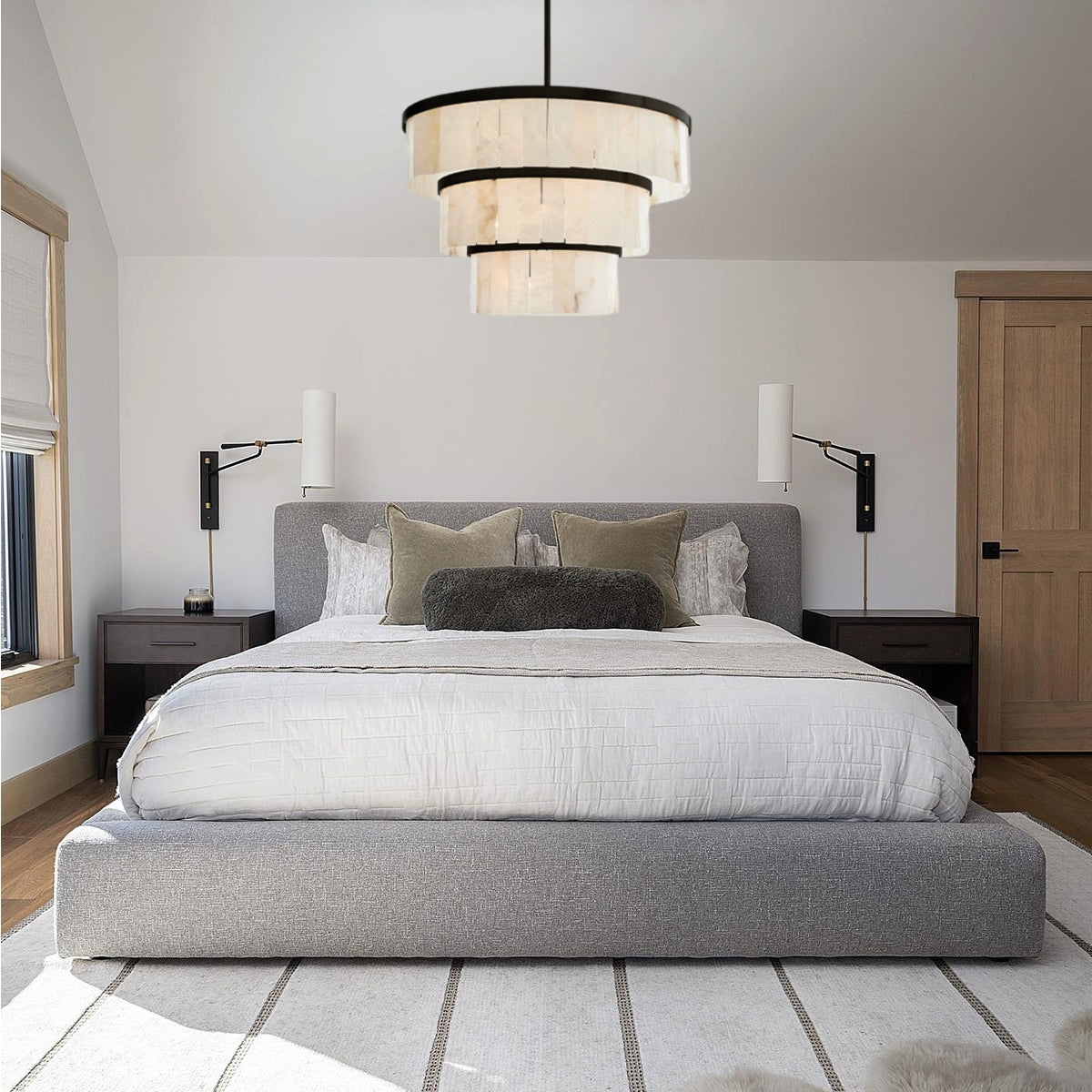 Glacera Alabaster 3 Tier Chandelier 35''D