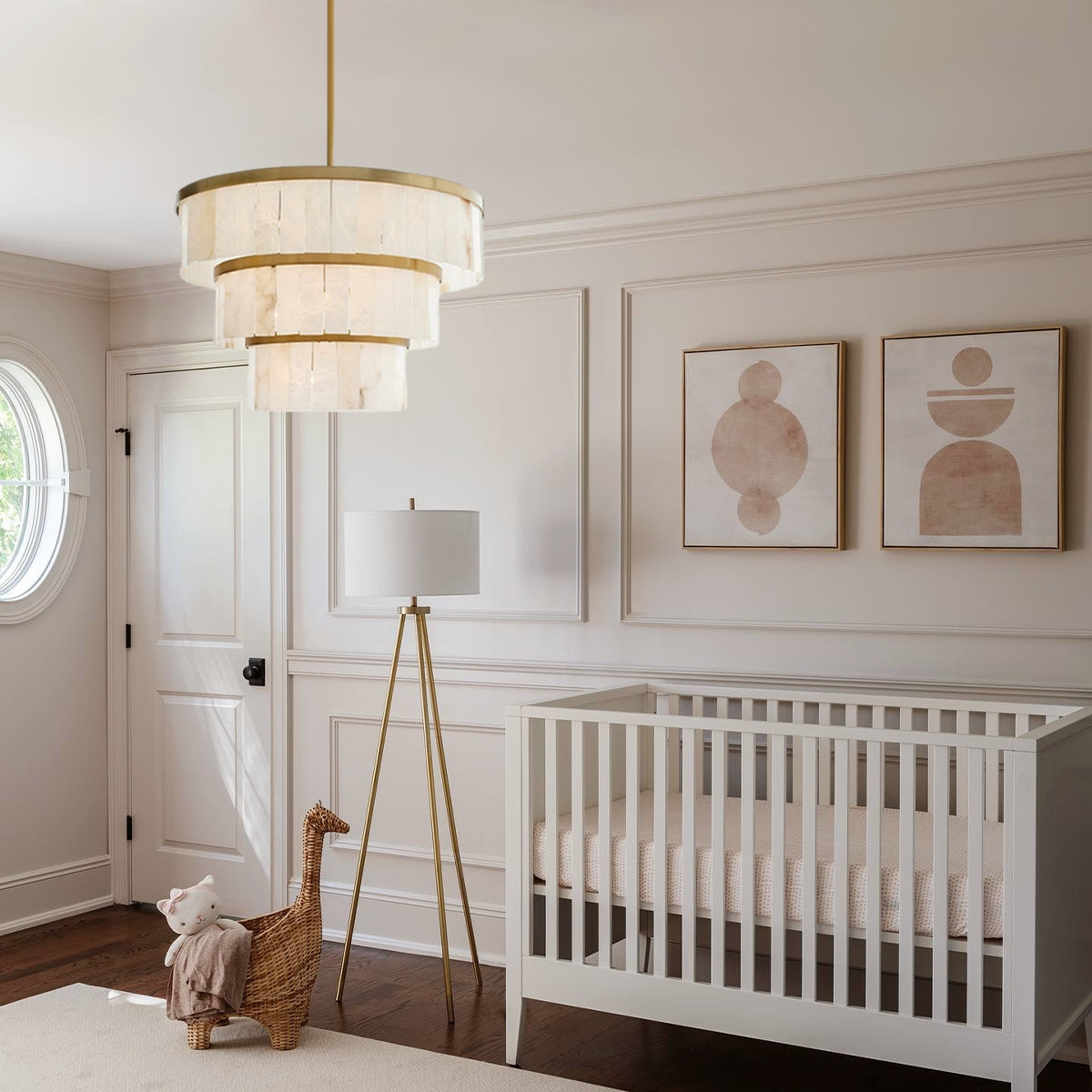 Glacera Alabaster 3 Tier Chandelier 35''D