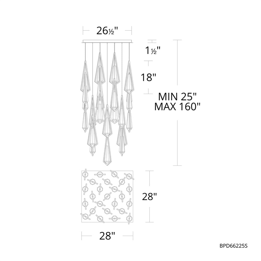 Devotion Linear Chandelier 25 Light-Vancei