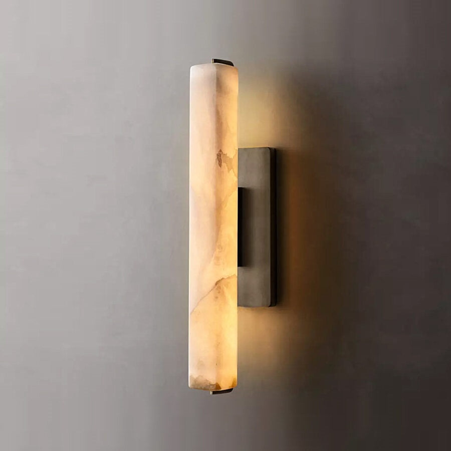 Auduban Alabaster Single Sconce-Vancei