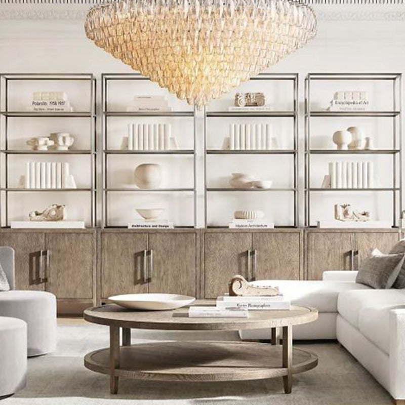 Chiara Clear Glass Tiered  Round Chandelier 47"-Vancei