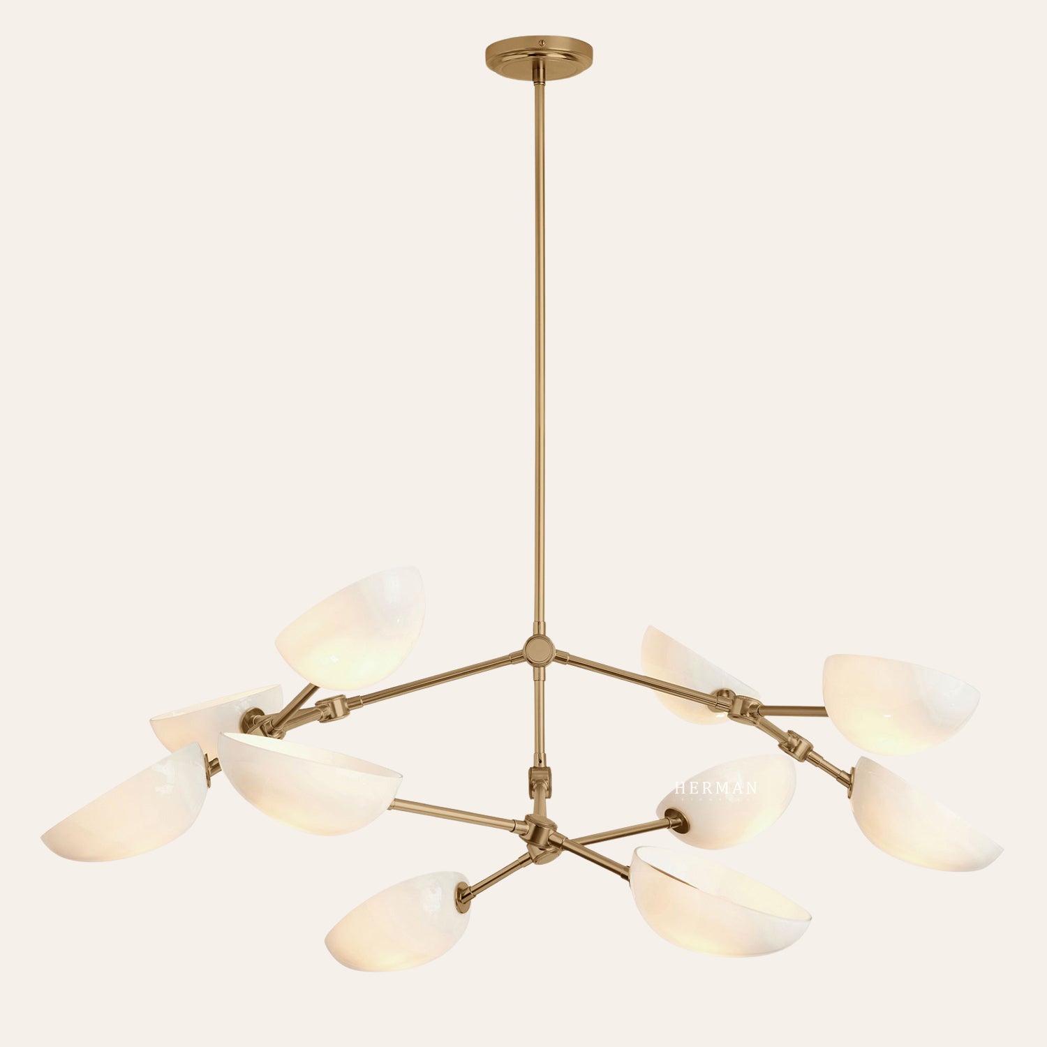 Argus glass Double Tier Chandelier 45" Width