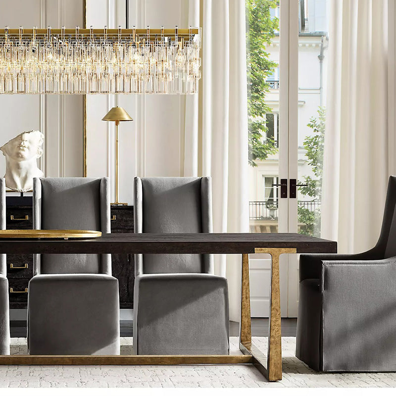 Mia 3 Tier Crystal Rectangular Chandelier 60"-Vancei